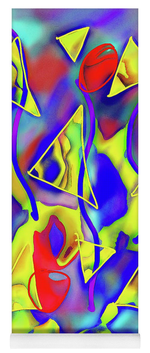 Yellow Triangles Abstract - Yoga Mat