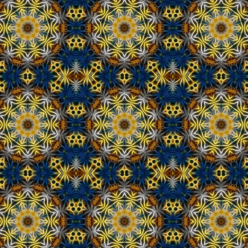 Yellow and Blue Daisies Kaleidoscope Digital Image Download