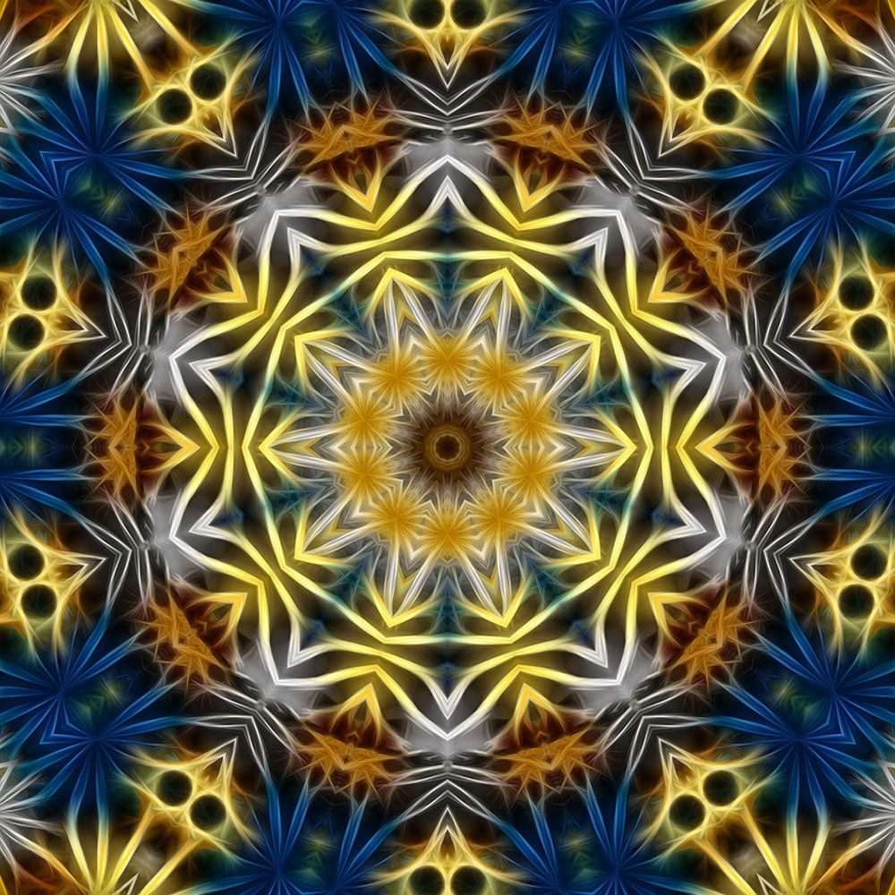 Yellow and Blue Kaleidoscope Digital Image Download