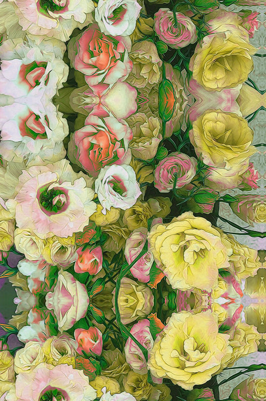 Yellow Flower Kaleidoscope Digital Image Download